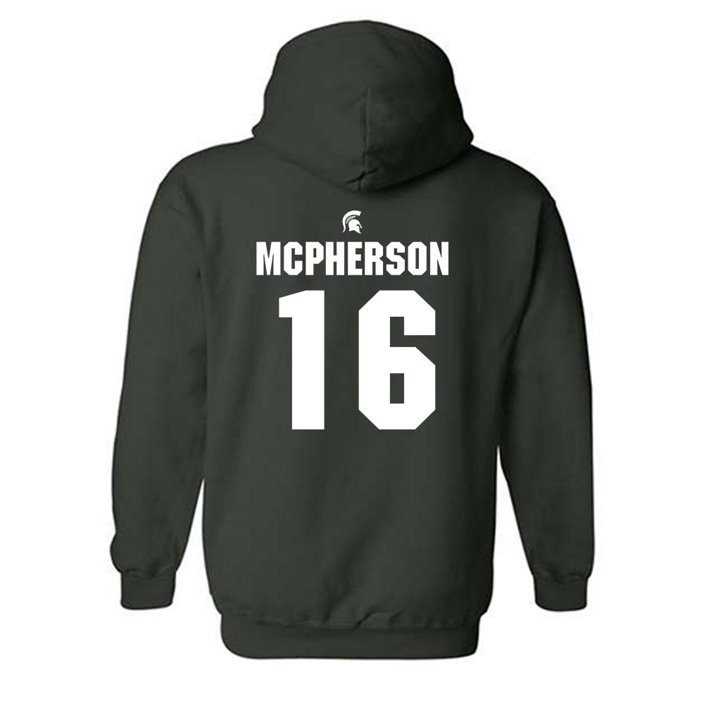 Michigan State - NCAA Women's Soccer : Kaleigh Mcpherson - Generic Shersey Hooded Sweatshirt-1