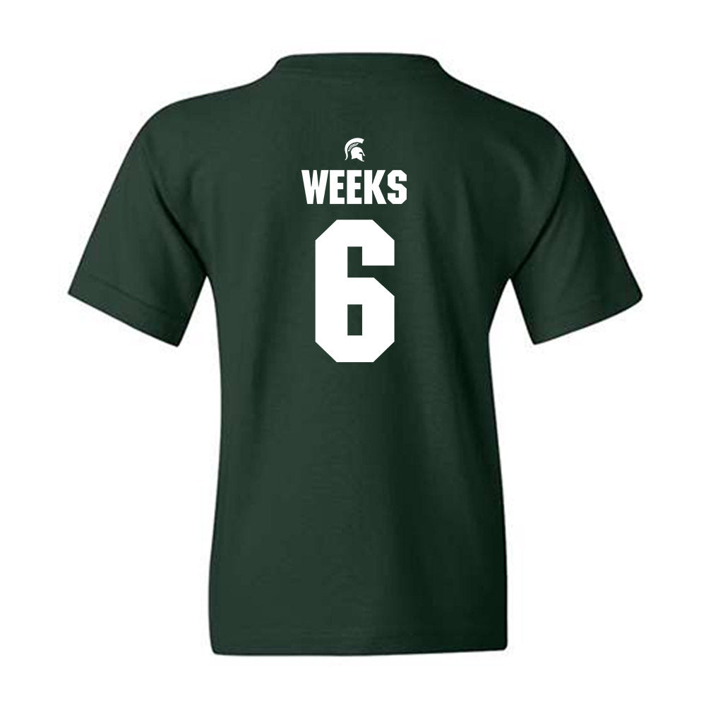 Michigan State - NCAA Baseball : Davis Weeks - Generic Shersey Youth T-Shirt-1