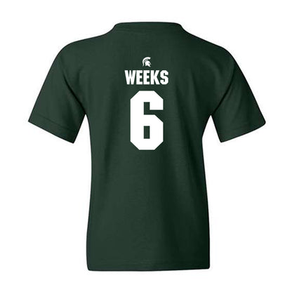 Michigan State - NCAA Baseball : Davis Weeks - Generic Shersey Youth T-Shirt-1