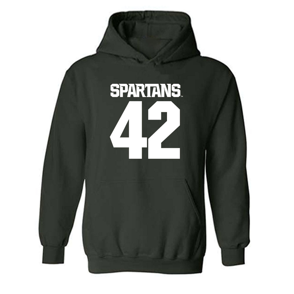 Michigan State - NCAA Baseball : Andrew Siler - Generic Shersey Hooded Sweatshirt-0