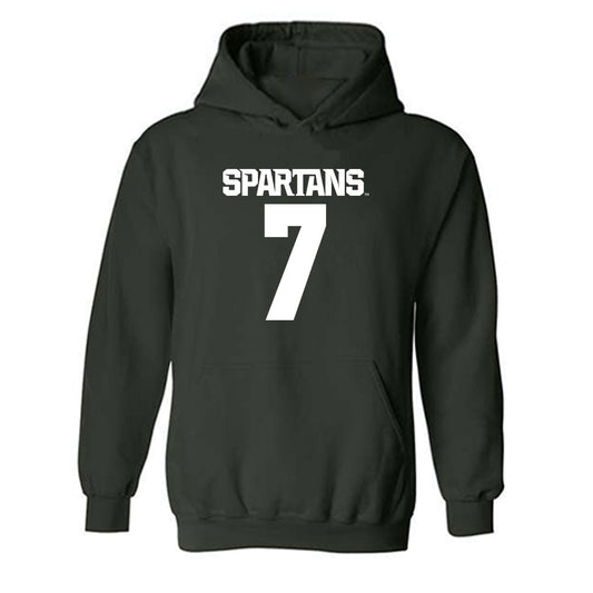 Michigan State - NCAA Men's Basketball : Carlos Medlock jr - Generic Shersey Hooded Sweatshirt-0