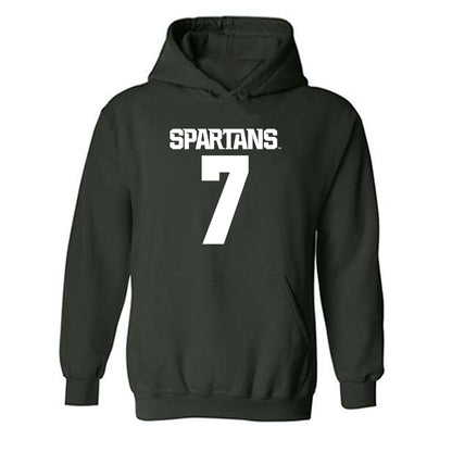 Michigan State - NCAA Men's Soccer : Aidan Phelan - Generic Shersey Hooded Sweatshirt-0