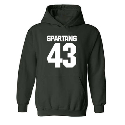 Michigan State - NCAA Baseball : Bobby Crane - Generic Shersey Hooded Sweatshirt-0