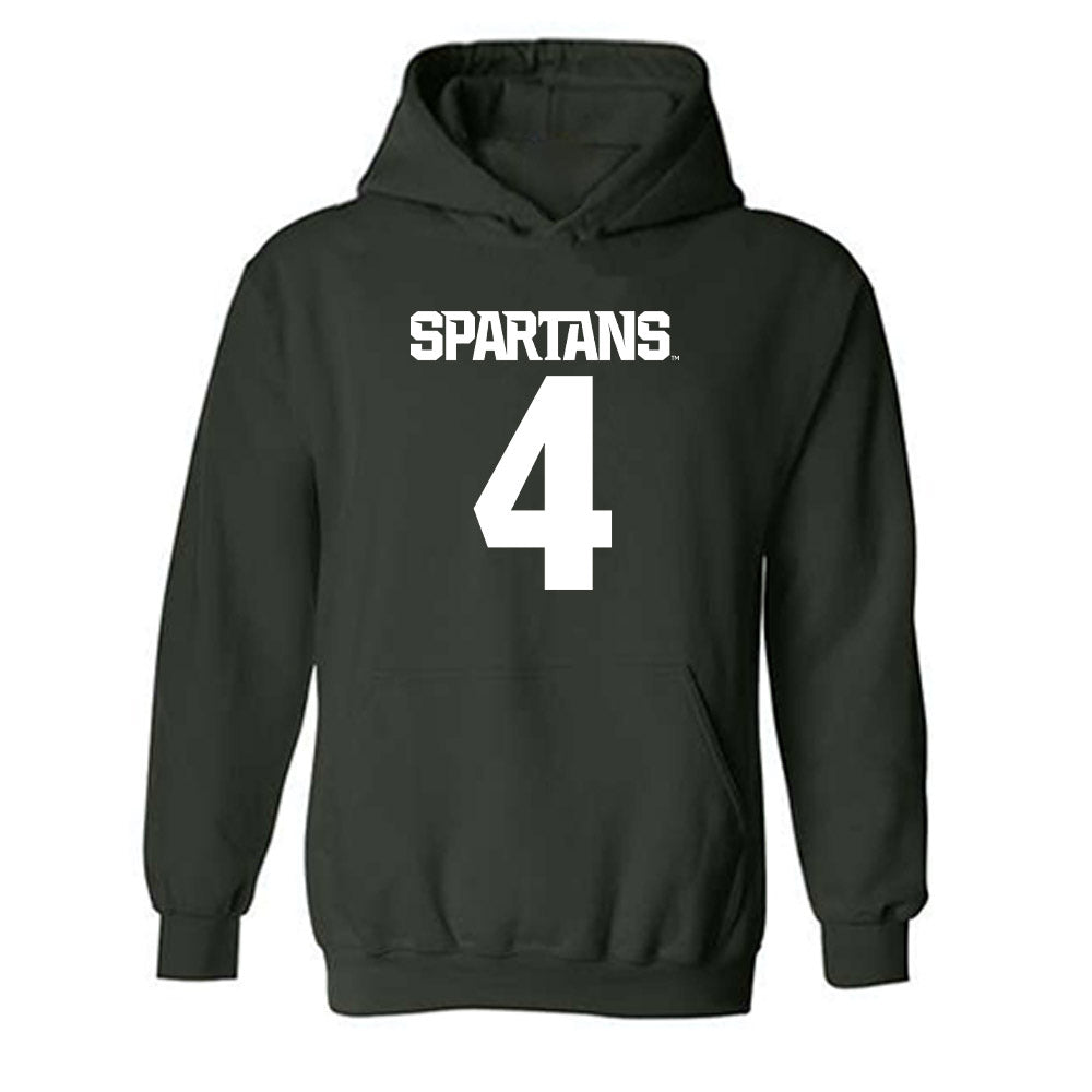 Michigan State - NCAA Women's Volleyball : Madi Andrews - Generic Shersey Hooded Sweatshirt-0