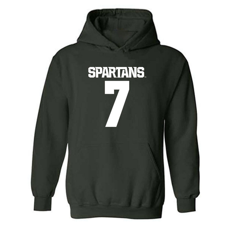 Michigan State - NCAA Women's Volleyball : Malayah Long - Generic Shersey Hooded Sweatshirt-0