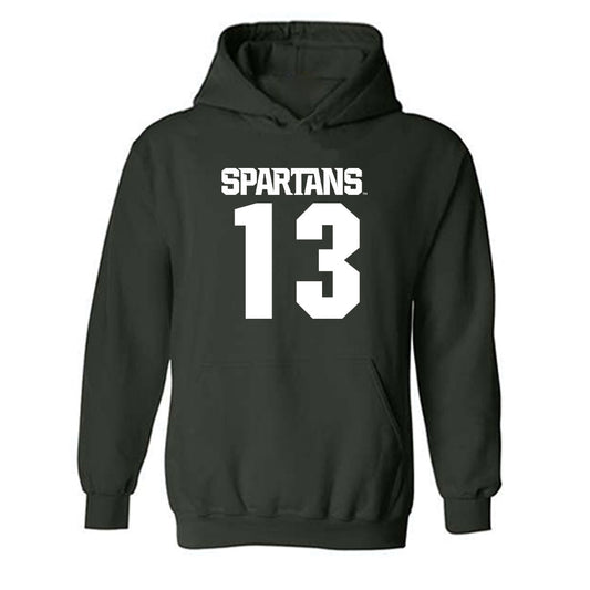 Michigan State - NCAA Football : Isaac Smith - Generic Shersey Hooded Sweatshirt-0