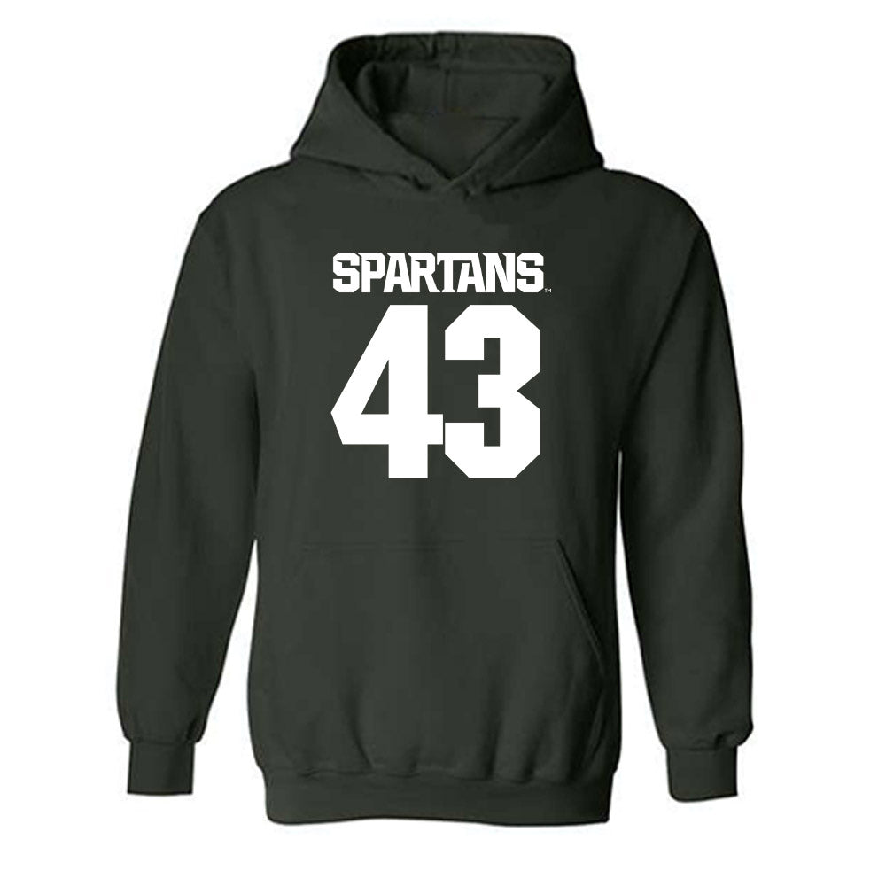 Michigan State - NCAA Men's Basketball : Colin Walton - Generic Shersey Hooded Sweatshirt-0