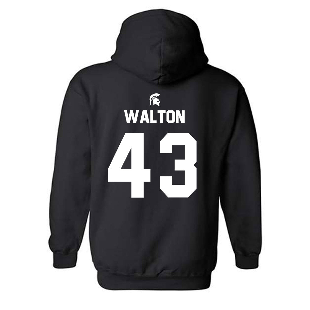 Michigan State - NCAA Men's Basketball : Colin Walton - Sports Shersey Hooded Sweatshirt-1