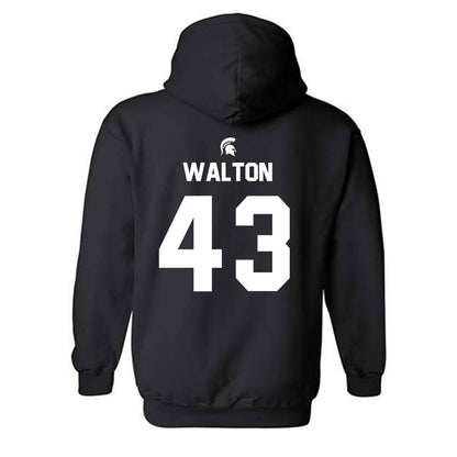 Michigan State - NCAA Men's Basketball : Colin Walton - Sports Shersey Hooded Sweatshirt-1