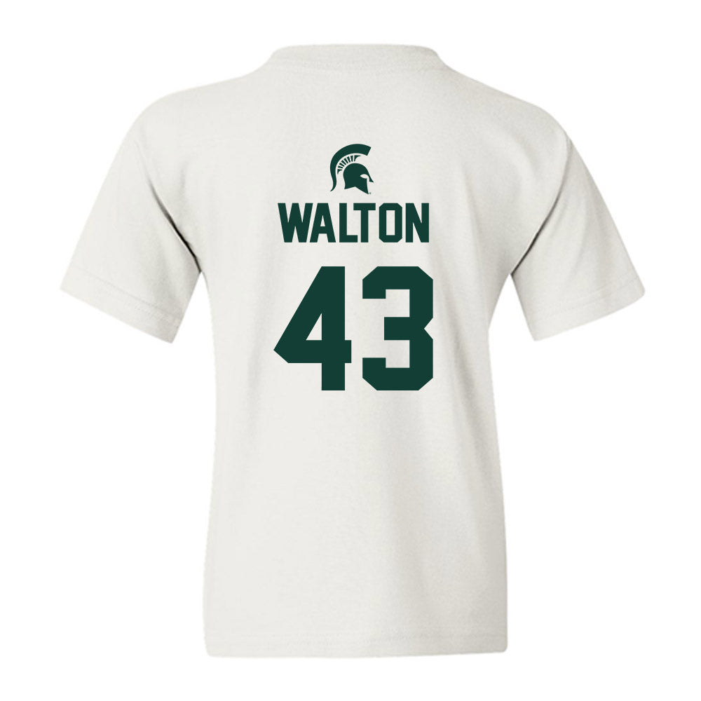 Michigan State - NCAA Men's Basketball : Colin Walton - Sports Shersey Youth T-Shirt-1
