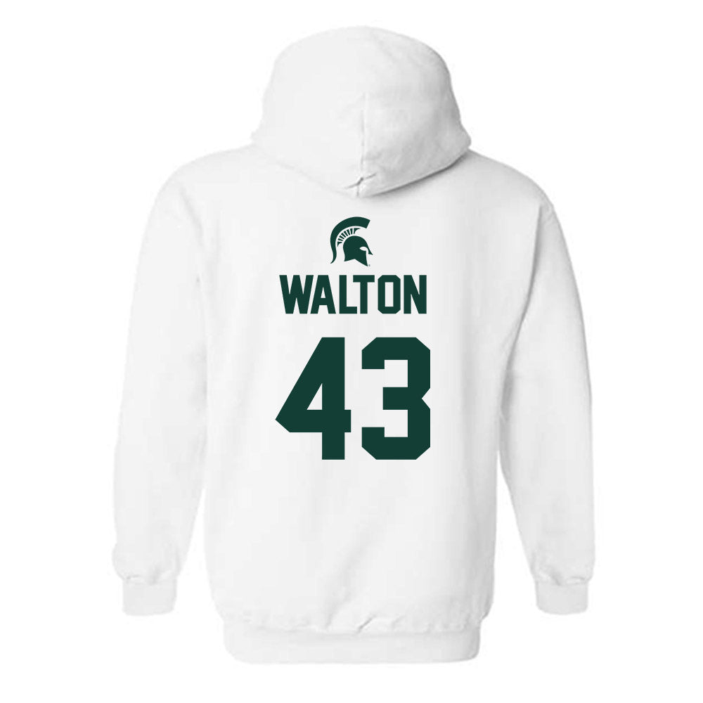 Michigan State - NCAA Men's Basketball : Colin Walton - Sports Shersey Hooded Sweatshirt-1