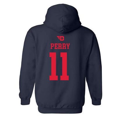 Dayton - NCAA Men's Basketball : Travis Perry - Sports Shersey Hooded Sweatshirt-1
