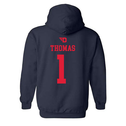 Dayton - NCAA Men's Basketball : Malcolm Thomas - Sports Shersey Hooded Sweatshirt-1