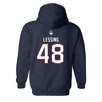 UConn - NCAA Baseball : Justin Lessing - Sports Shersey Hooded Sweatshirt-1