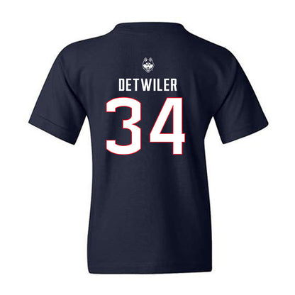 UConn - NCAA Baseball : Bryce Detwiler - Sports Shersey Youth T-Shirt-1