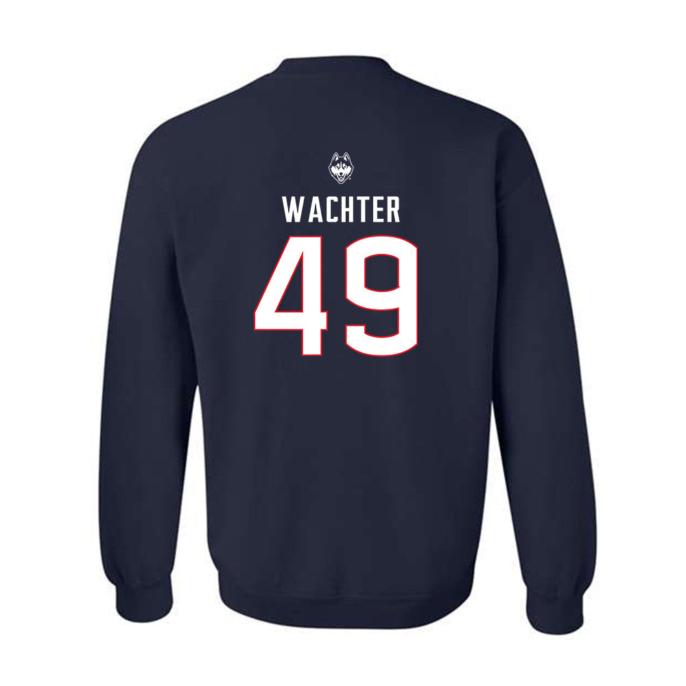 UConn - NCAA Baseball : Nater Wachter - Sports Shersey Crewneck Sweatshirt-1