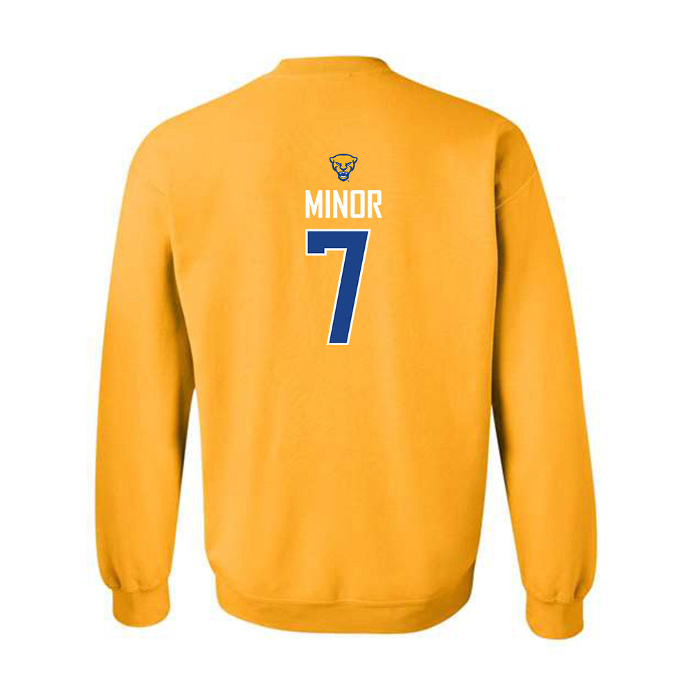Pittsburgh - NCAA Men's Basketball : Damarco Minor - Sports Shersey Crewneck Sweatshirt-1