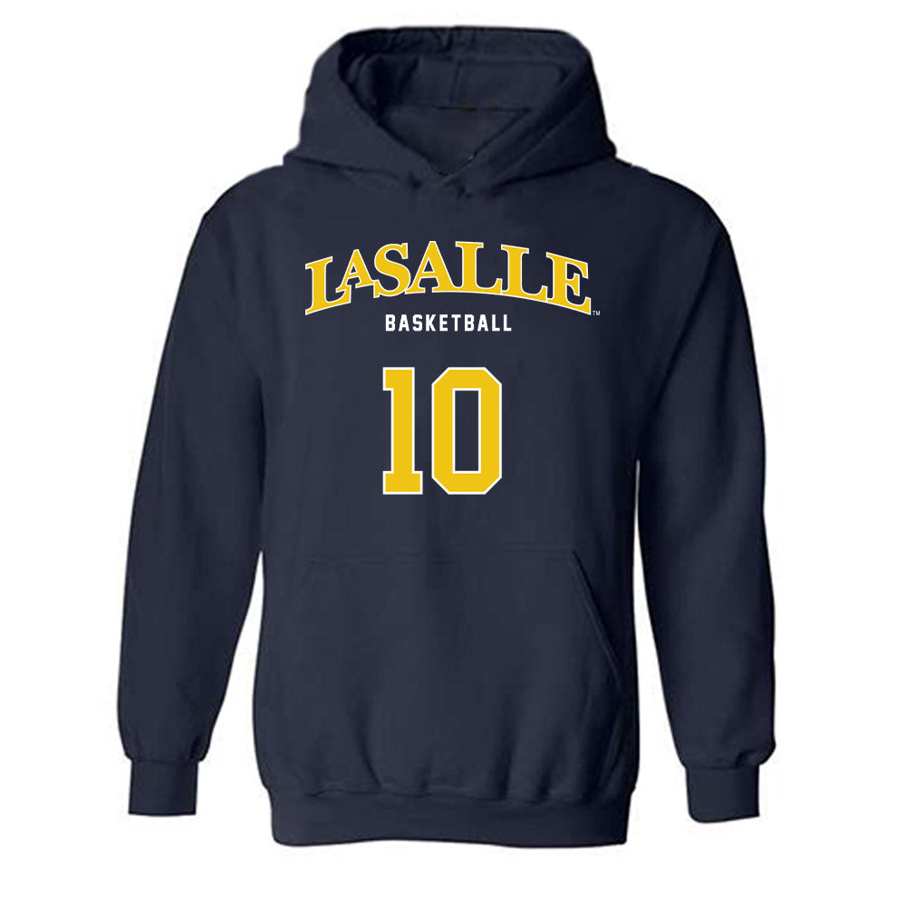 La Salle - NCAA Men's Basketball : Jaden Johnson - Sports Shersey Hooded Sweatshirt-0