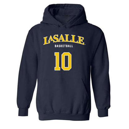 La Salle - NCAA Men's Basketball : Jaden Johnson - Sports Shersey Hooded Sweatshirt-0