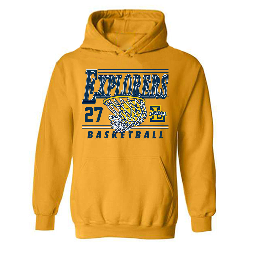 La Salle - NCAA Men's Basketball : Edwin Daniel - Generic Shersey Hooded Sweatshirt-0
