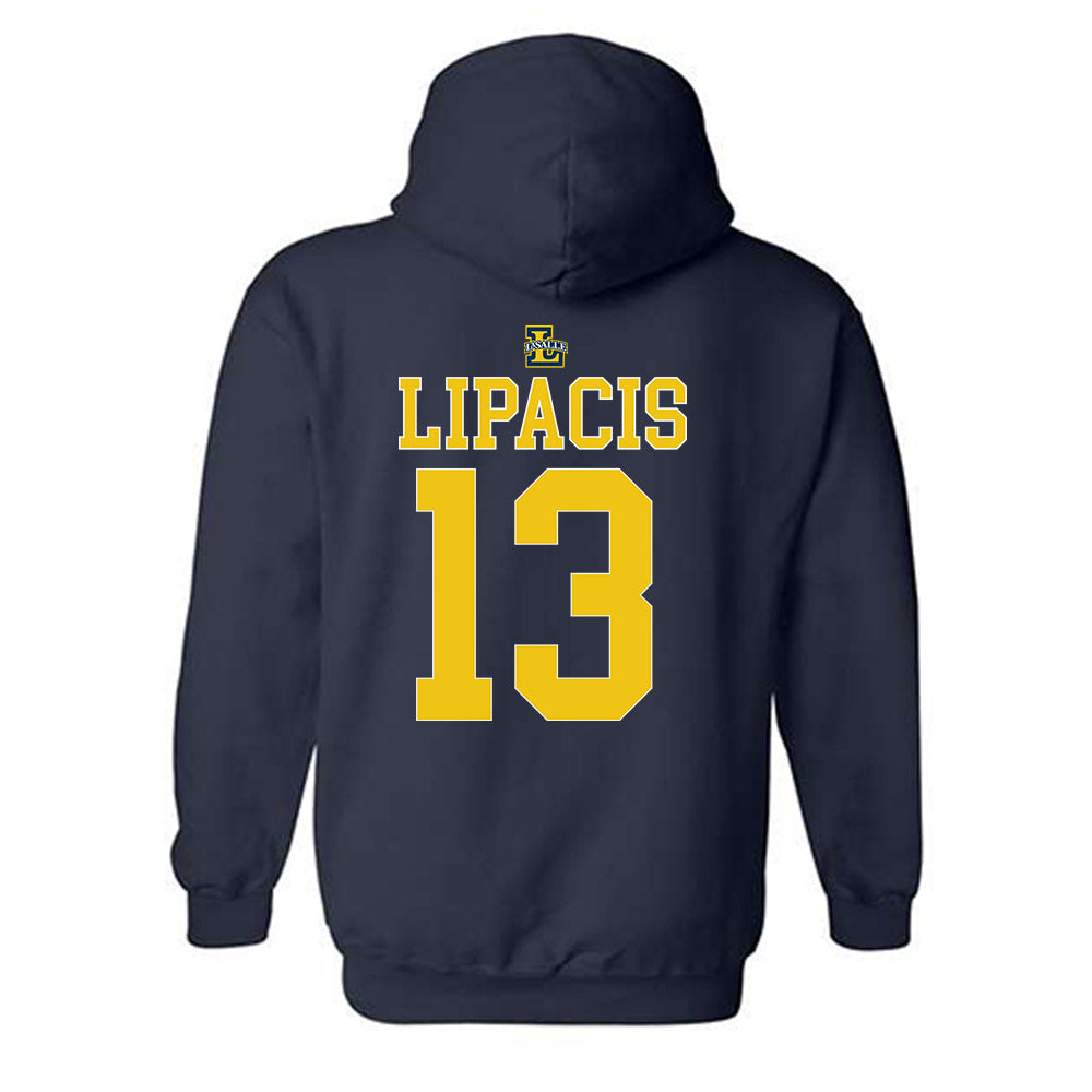 La Salle - NCAA Men's Basketball : Maximillian Lipacis - Generic Shersey Hooded Sweatshirt-1