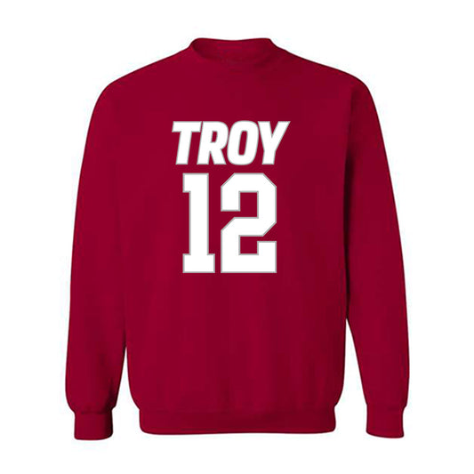Troy - NCAA Women's Basketball : Fortuna Ngnawo - Shersey Crewneck Sweatshirt-0
