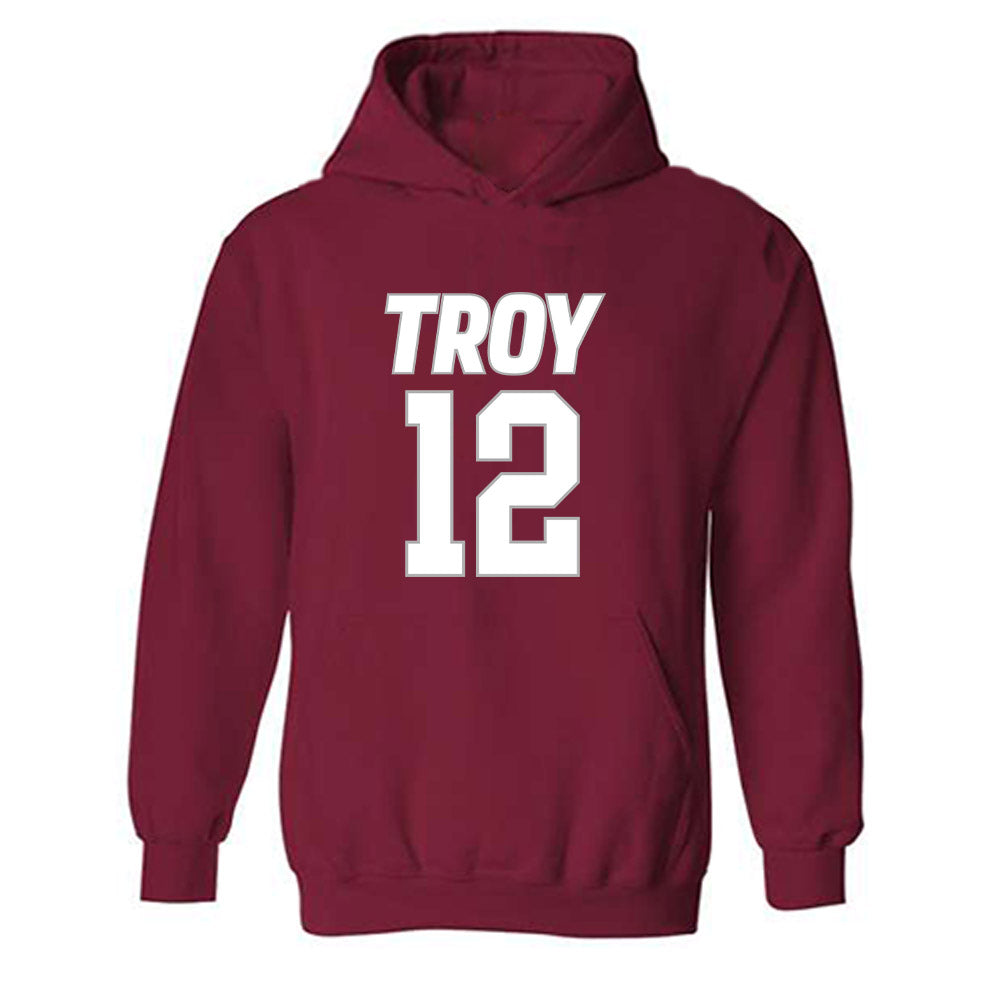 Troy - NCAA Women's Basketball : Fortuna Ngnawo - Shersey Hooded Sweatshirt-0