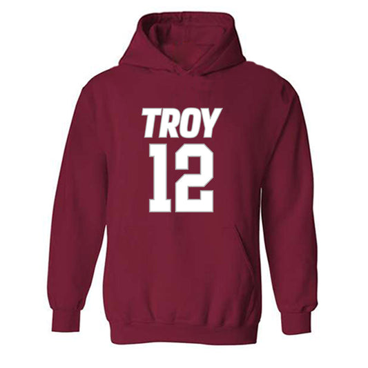 Troy - NCAA Women's Basketball : Fortuna Ngnawo - Shersey Hooded Sweatshirt-0