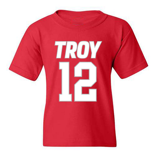 Troy - NCAA Women's Basketball : Fortuna Ngnawo - Shersey Youth T-Shirt-0