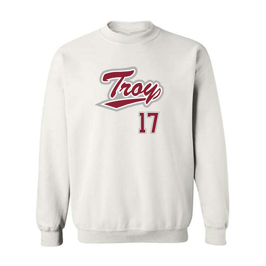 Troy - NCAA Baseball : Zach Crotchfelt - Shersey Crewneck Sweatshirt-0