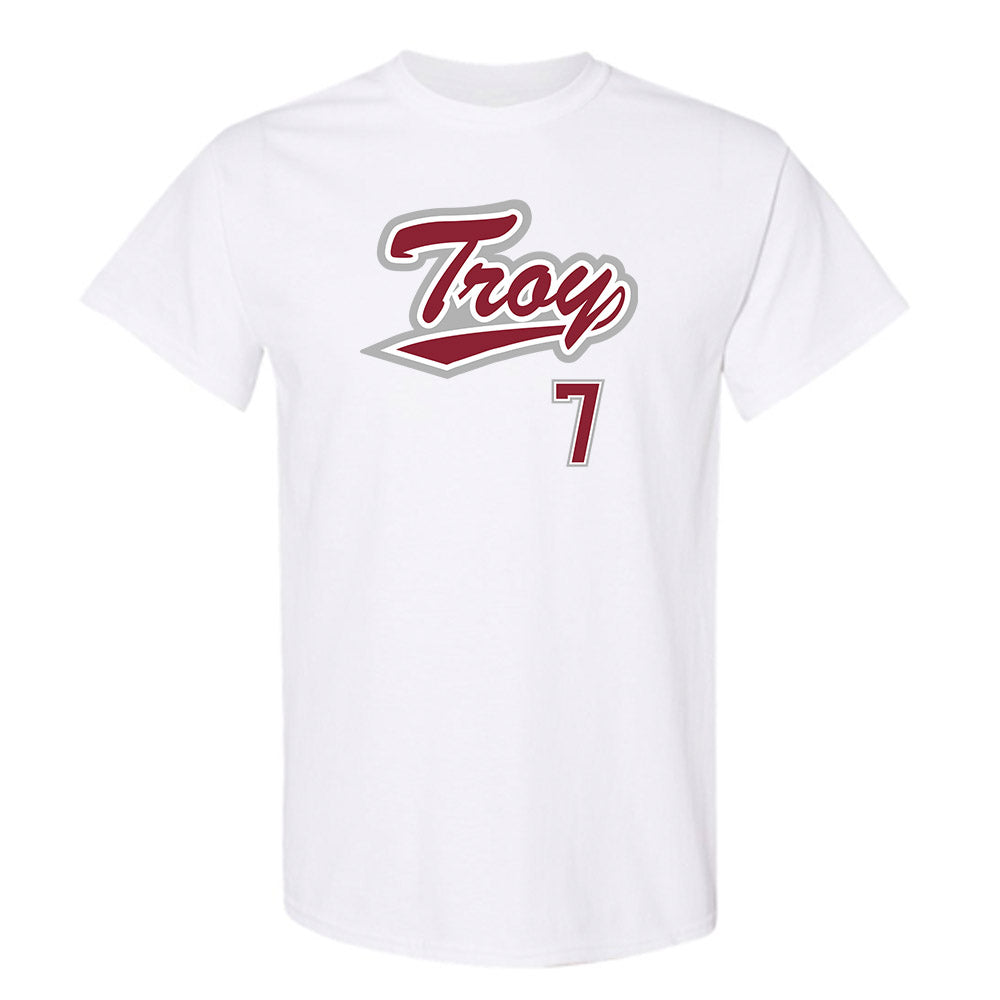 Troy - NCAA Baseball : Gavin Schrader - Shersey T-Shirt-0