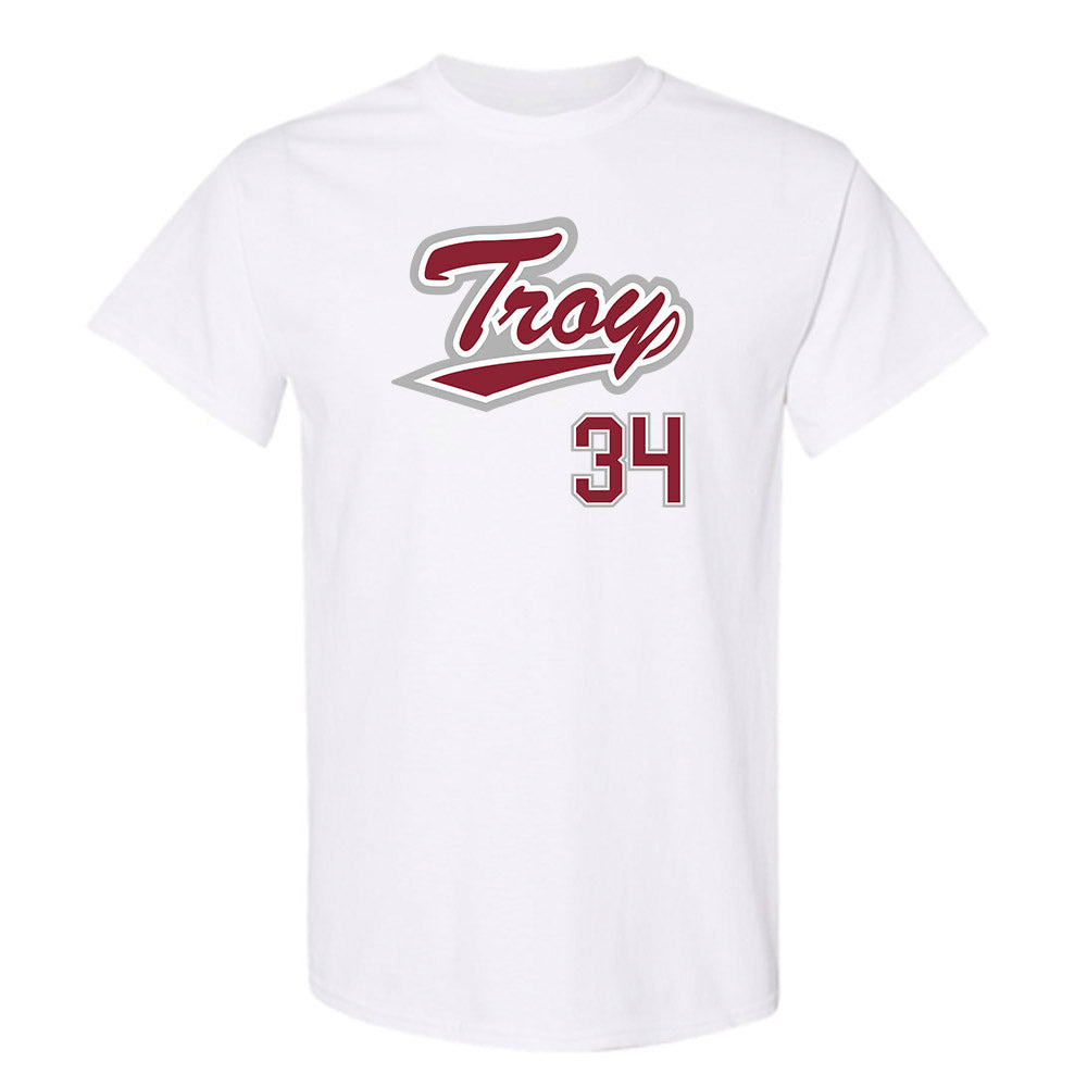 Troy - NCAA Baseball : Blake Cavill - Shersey T-Shirt-0