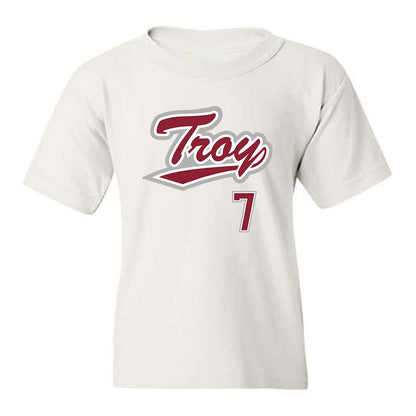Troy - NCAA Baseball : Gavin Schrader - Shersey Youth T-Shirt-0