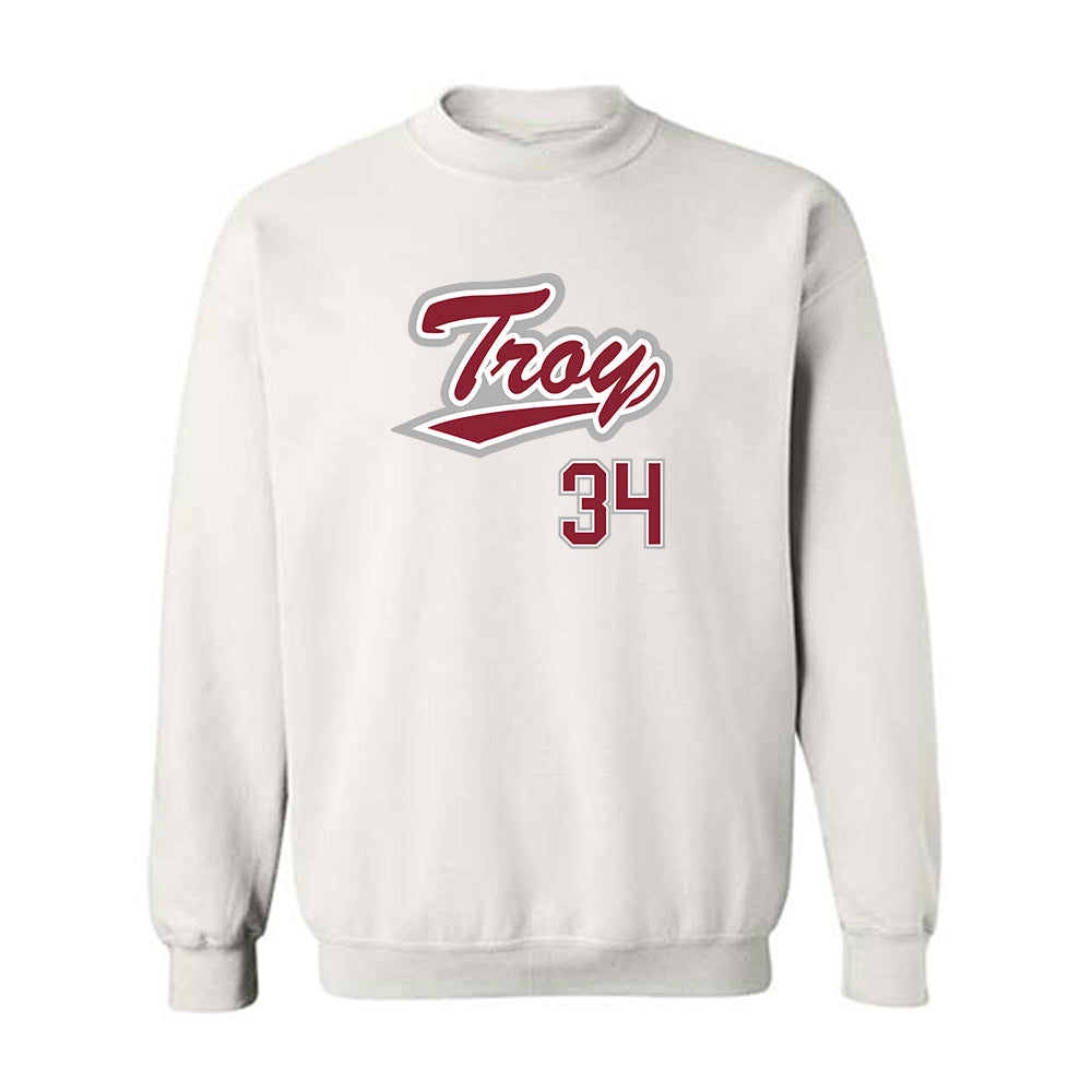 Troy - NCAA Baseball : Blake Cavill - Shersey Crewneck Sweatshirt-0