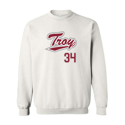 Troy - NCAA Baseball : Blake Cavill - Shersey Crewneck Sweatshirt-0
