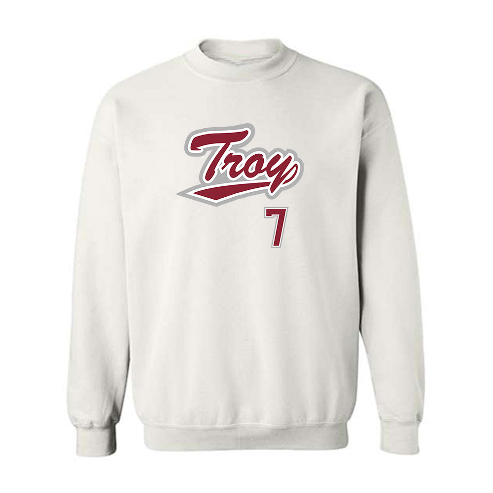 Troy - NCAA Baseball : Gavin Schrader - Shersey Crewneck Sweatshirt-0