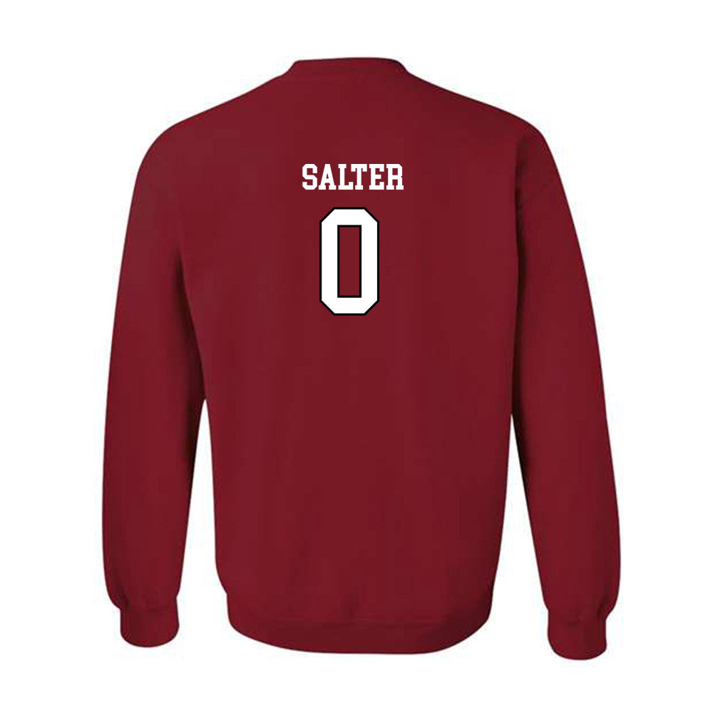 Troy - NCAA Women's Basketball : Detavia Salter - Cardinal Red Crewneck Sweatshirt-1