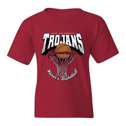 Troy - NCAA Women's Basketball : Fortuna Ngnawo - Cardinal Red Youth T-Shirt-0