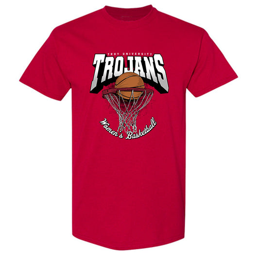 Troy - NCAA Women's Basketball : Rachel Leggett - Cardinal Red T-Shirt-0