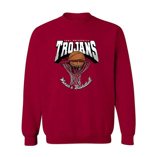 Troy - NCAA Women's Basketball : Rachel Leggett - Cardinal Red Crewneck Sweatshirt-0