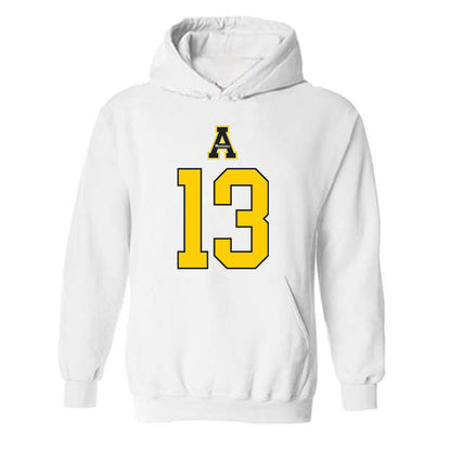 App State - NCAA Men's Basketball : Corbin Allen - Generic Shersey Hooded Sweatshirt-0
