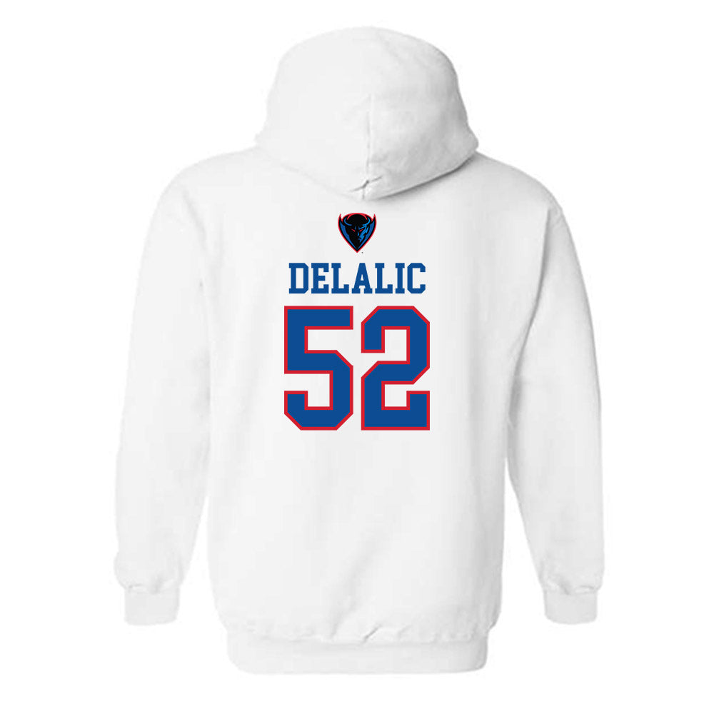 DePaul - NCAA Men's Basketball : Amsal Delalic - Classic Shersey Hooded Sweatshirt-1