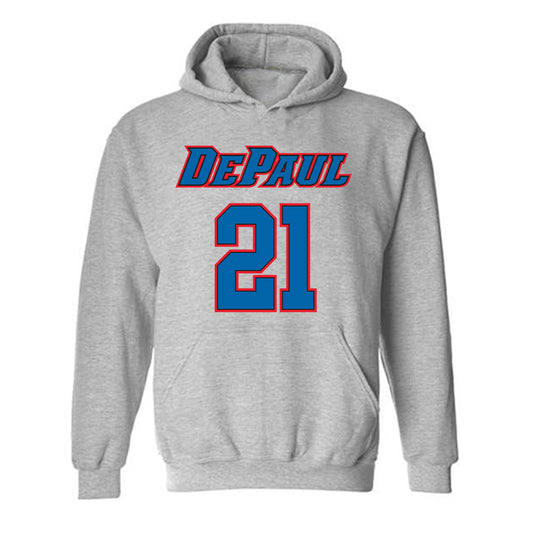 DePaul - NCAA Men's Basketball : Theo Pierre Justin - Classic Shersey Hooded Sweatshirt-0