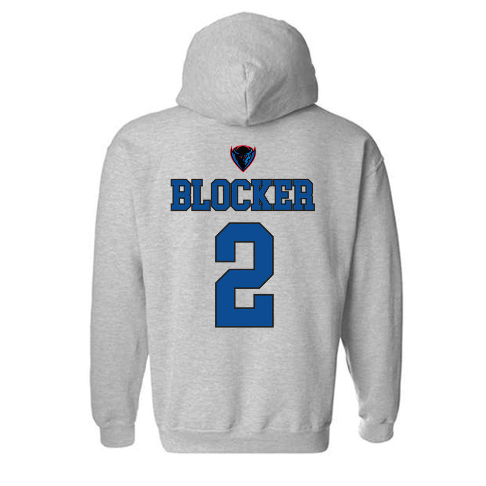 DePaul - NCAA Men's Basketball : Layden Blocker - Sports Shersey Hooded Sweatshirt-1