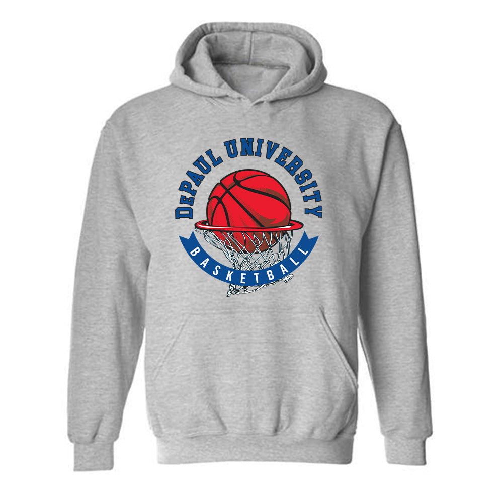 DePaul - NCAA Men's Basketball : Jonas Johnson - Sports Shersey Hooded Sweatshirt-0