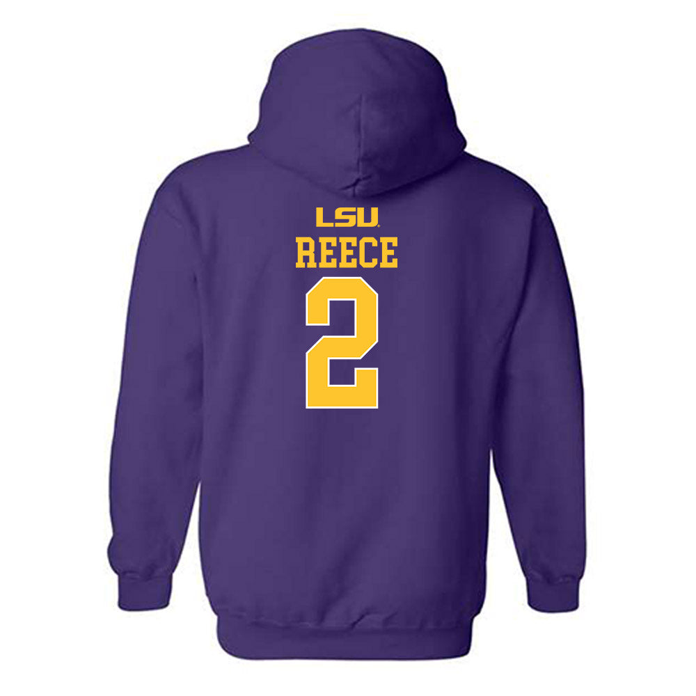 LSU - NCAA Men's Basketball : Jalen Reece - Sports Shersey Hooded Sweatshirt-1