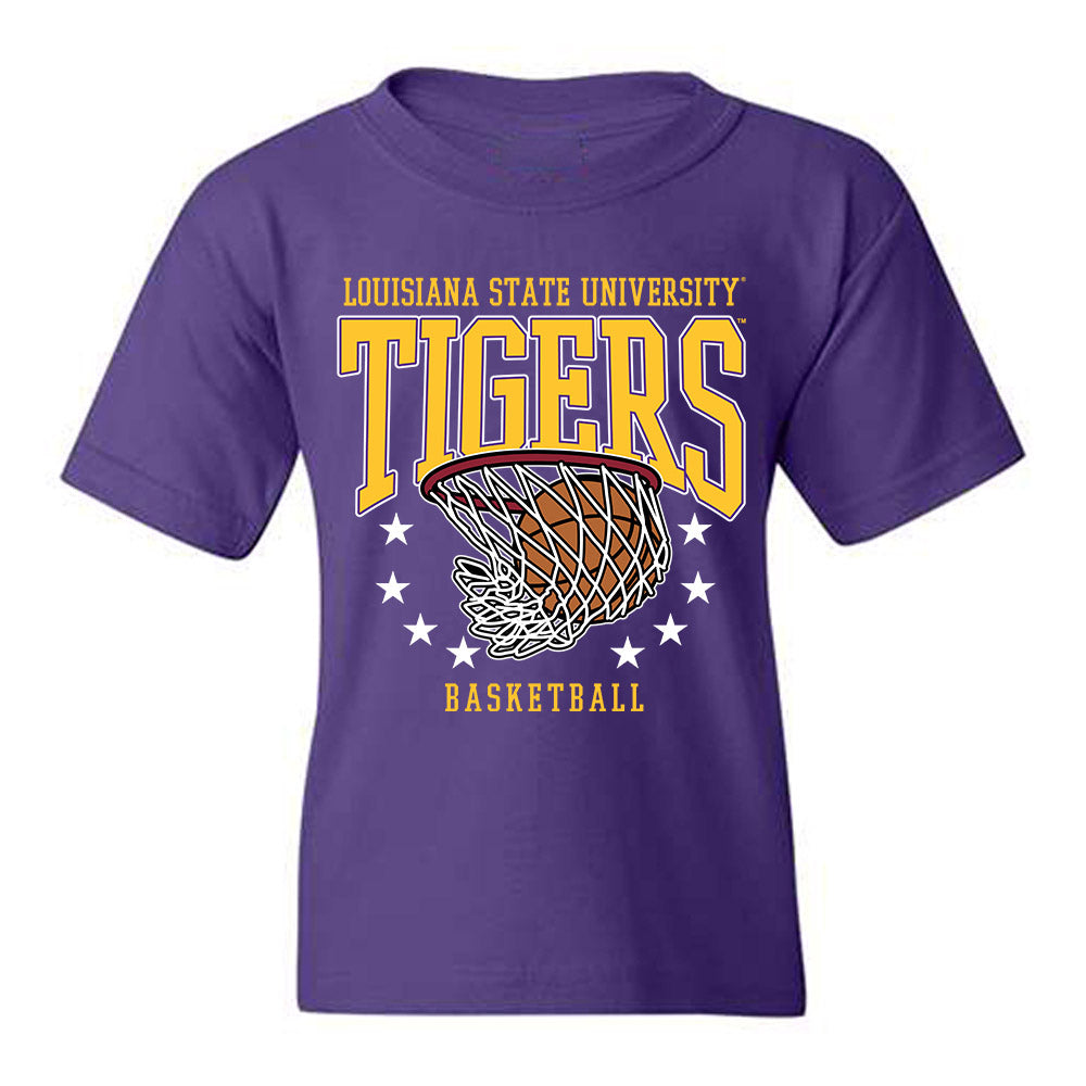 LSU - NCAA Men's Basketball : Jaden Bobbett - Sports Shersey Youth T-Shirt-0