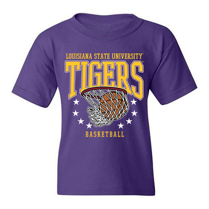 LSU - NCAA Men's Basketball : Jaden Bobbett - Sports Shersey Youth T-Shirt-0