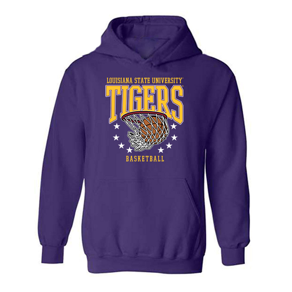 LSU - NCAA Men's Basketball : Jalen Reece - Sports Shersey Hooded Sweatshirt-0