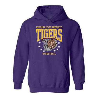 LSU - NCAA Men's Basketball : Jalen Reece - Sports Shersey Hooded Sweatshirt-0